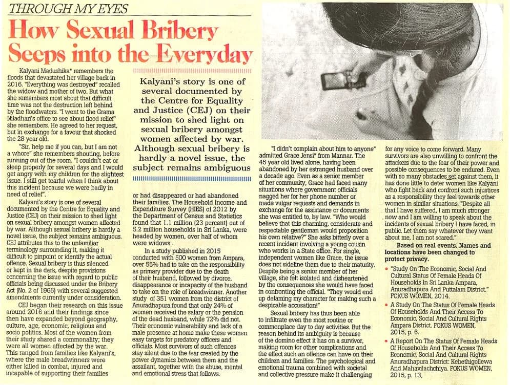 How Sexual Bribery seeps into the Everyday